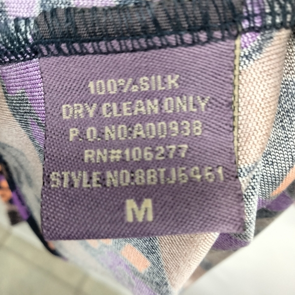 NWOT Hale Bob 100% Silk V-Neck Bell Sleeve Geometric Print KneeLength Dress Sz.M - Picture 7 of 10